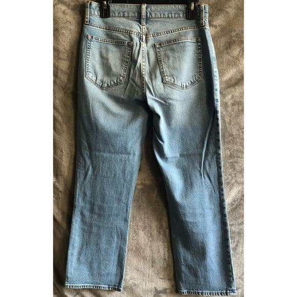 J.Crew Medium Wash Mid Rise Flare Crop Button Up Jeans Reg Size 27 - Picture 4 of 9